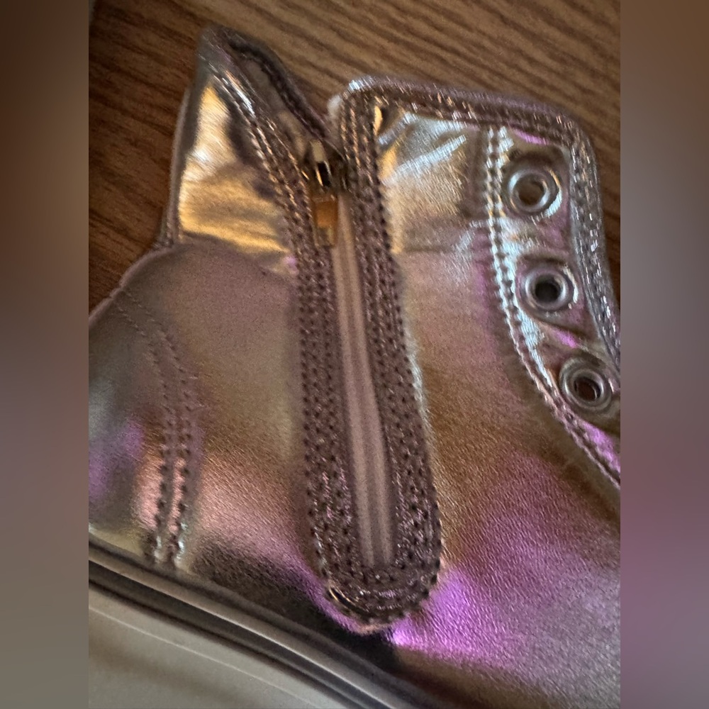 🆕 [Maxstar] Women's Zipper Low Wedge Heel Silver High Top Sneakers Sz: 8 - Picture 9 of 9
